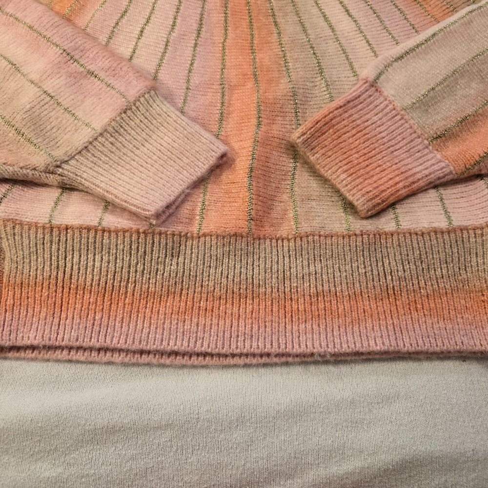 Molly Bracken Pink Peach Striped Crew Neck Sweater - Picture 11 of 14